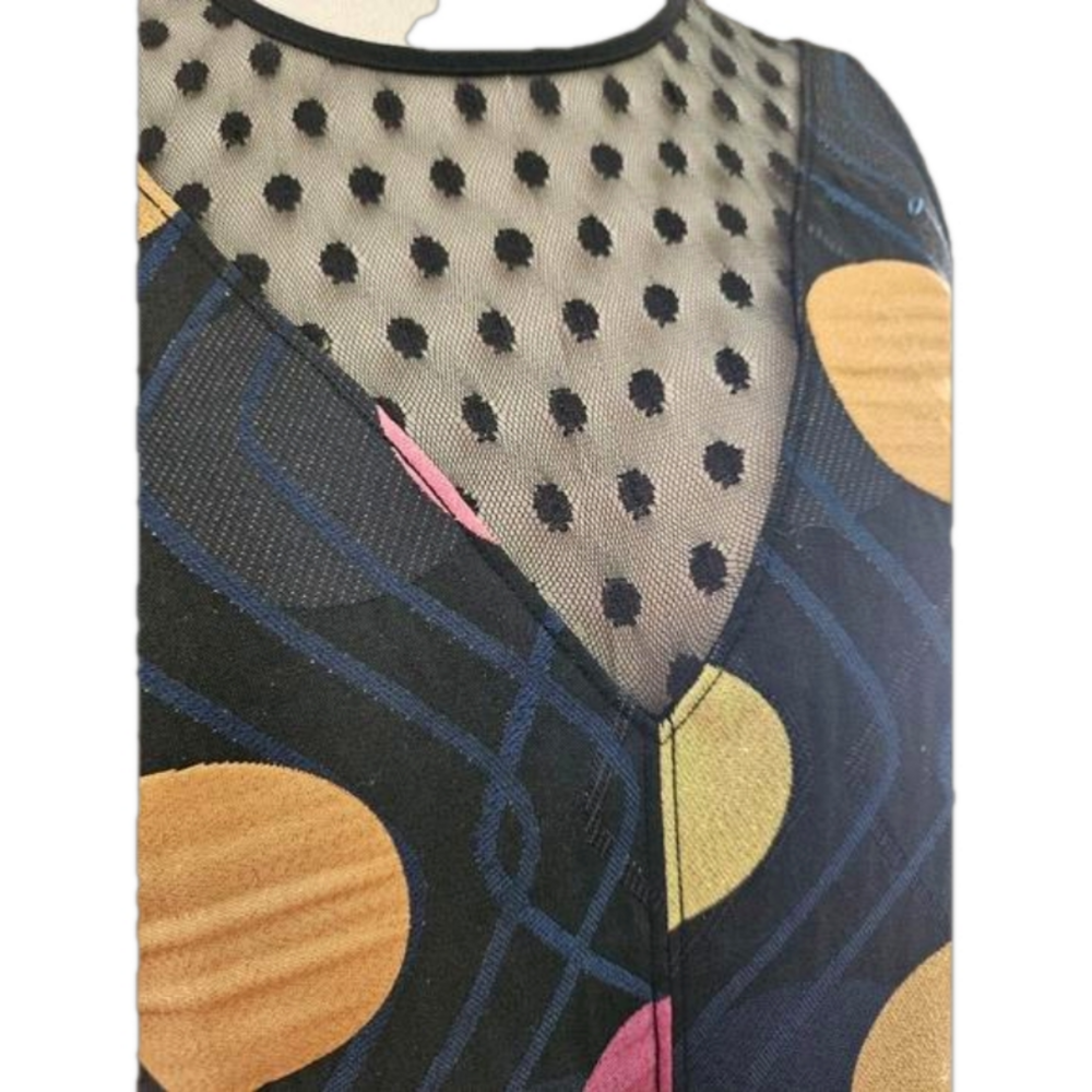 Anthropologie Maeve Polkadot Shift Patterned Zip-up Dress-Size Small - Picture 3 of 8